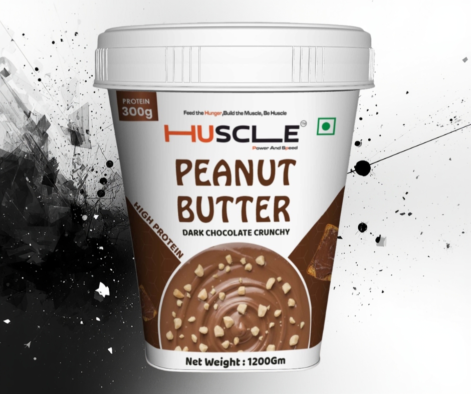 HUSCLE Dark Chocolate Crunchy Peanut Butter β High Protein Power Spread 1200 GM - Image 2