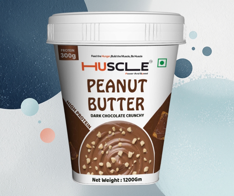 HUSCLE Dark Chocolate Crunchy Peanut Butter β High Protein Power Spread 1200 GM - Image 3