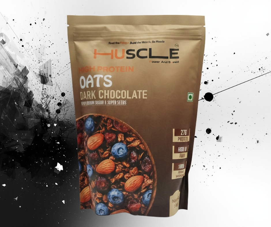 HUSCLE High Protein Oats – Dark Chocolate 1 KG - Image 4