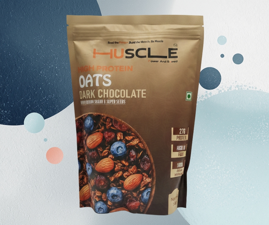 HUSCLE High Protein Oats – Dark Chocolate 1 KG - Image 3