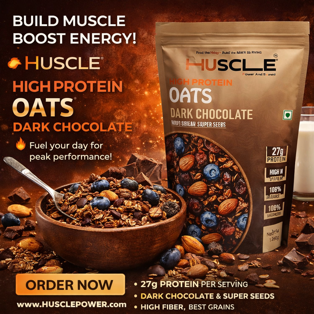 HUSCLE High Protein Oats – Dark Chocolate 1 KG - Image 5