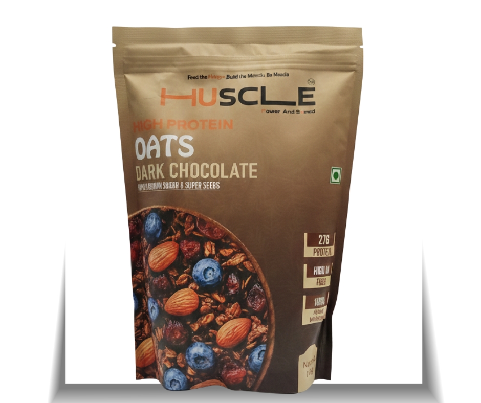 HUSCLE High Protein Oats – Dark Chocolate 1 KG