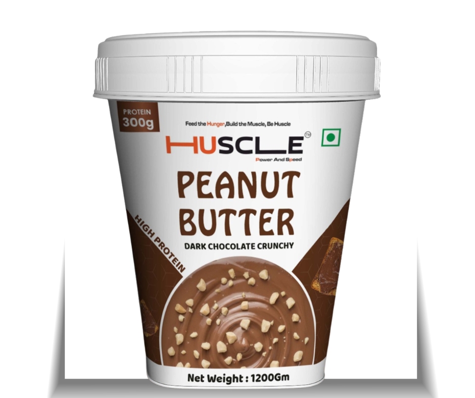 HUSCLE Dark Chocolate Crunchy Peanut Butter β High Protein Power Spread 1200 GM - Image 4