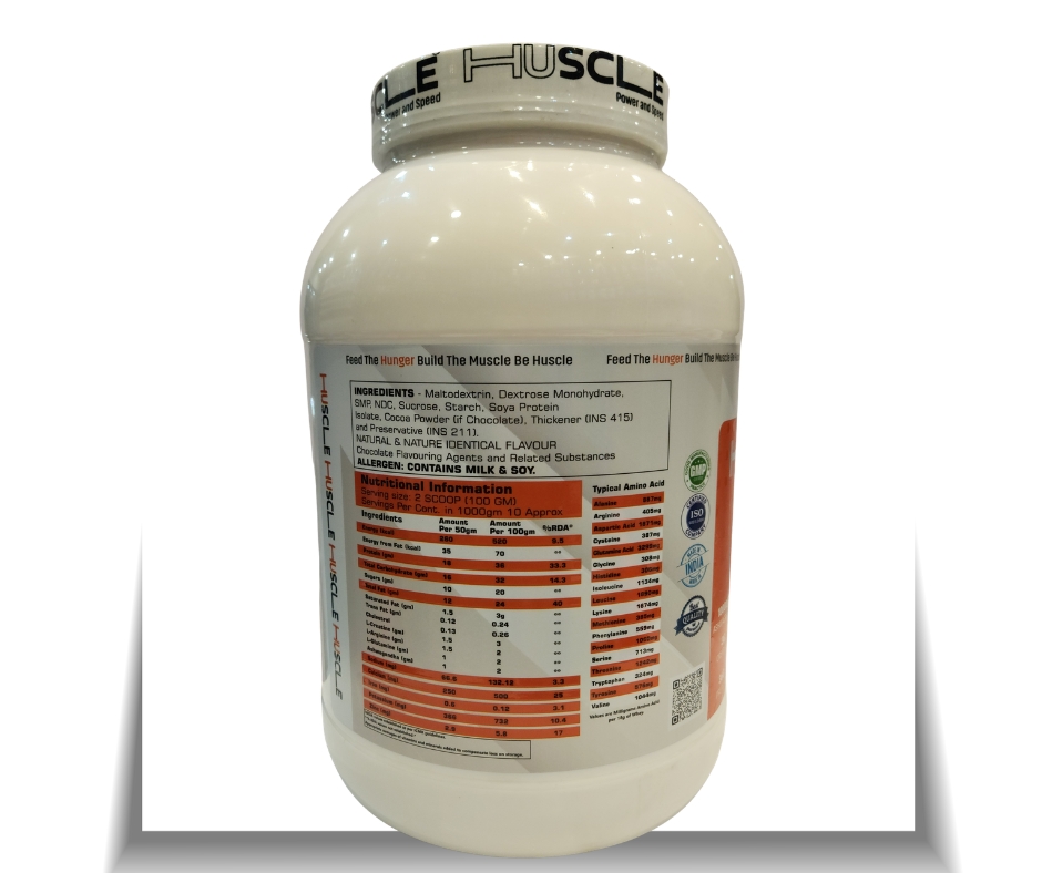 HUSCLE High Protein Gainer – Power & Speed 1 KG - Image 2