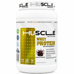 HUSCLE Whey Protein Concentrate Chocolate Flavour | Whey Based Nutrition Powder | Protein Beverage Mix | 82 Servings | Supplement for Adults | 2.5kg Pack