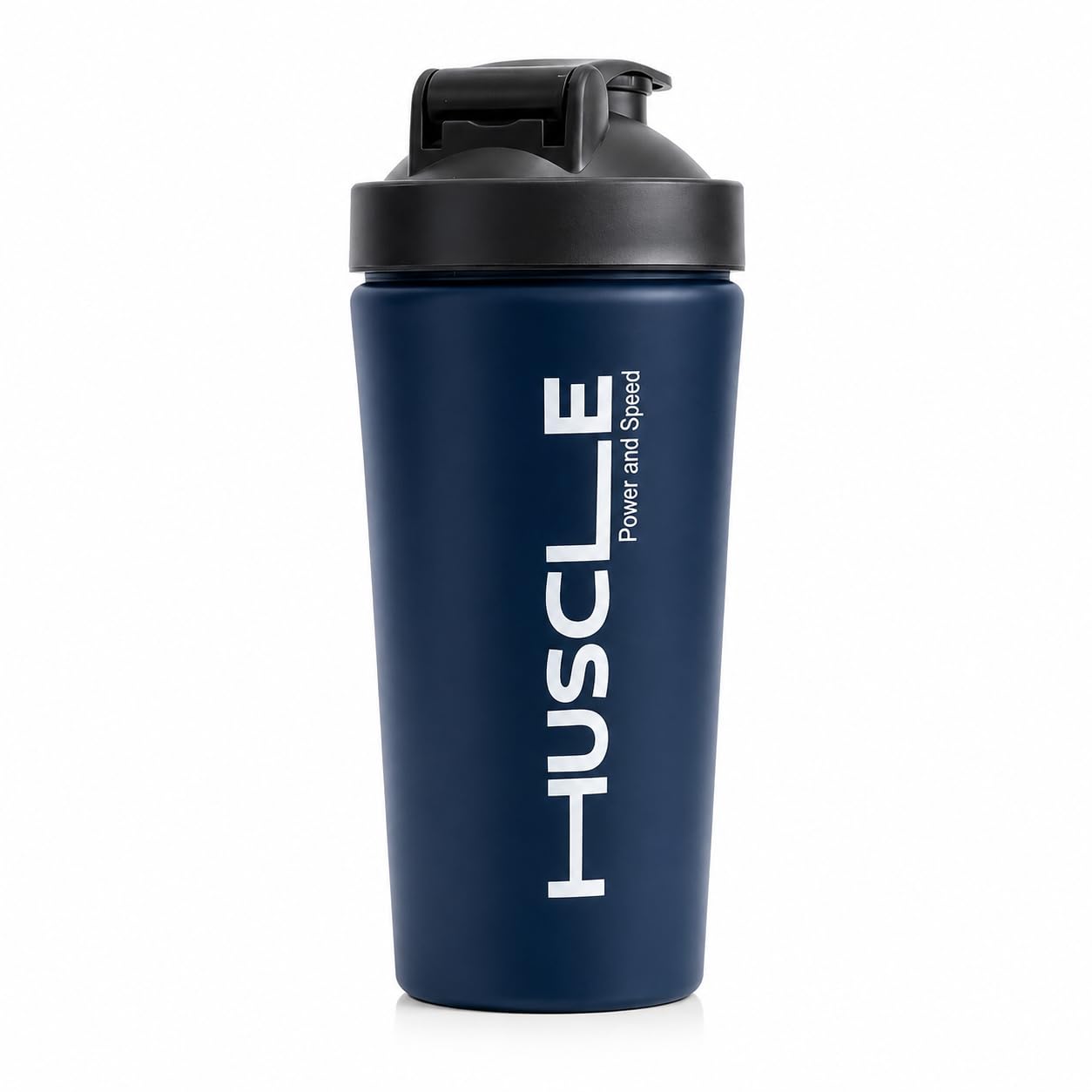 Huscle Steel Shaker Bottle Blue | 739ml Capacity | Stainless Steel Mixing Bottle | Leak Resistant Lid | Suitable for Protein and Beverage Mixing
