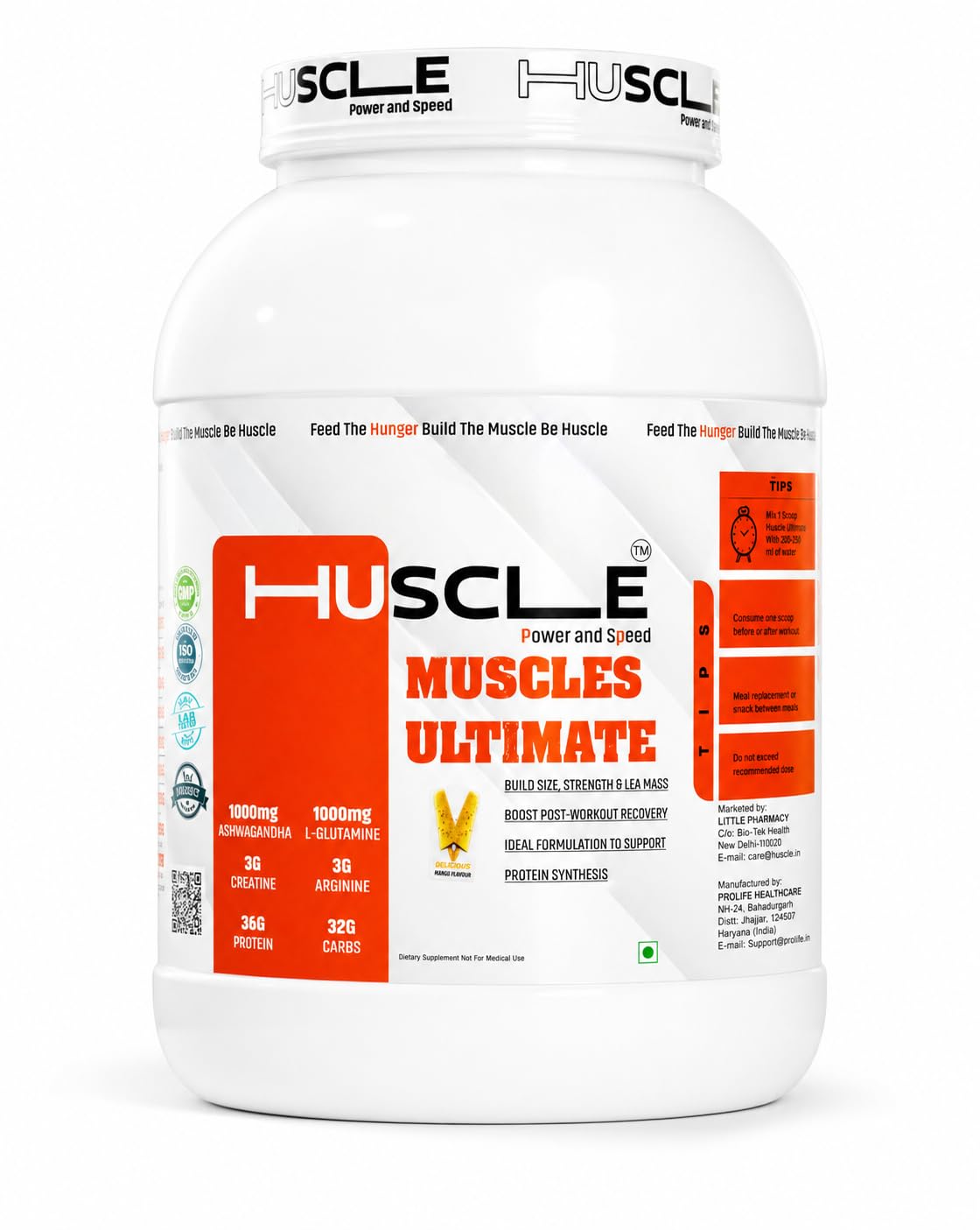 HUSCLE Muscles Ultimate is a powerful mass gainer