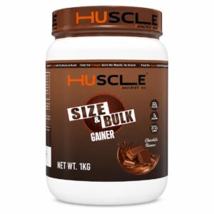 Huscle Size & Bulk Gainer for Muscle Growth & Strength Support (1KG, Size & Bulk Gainer)
