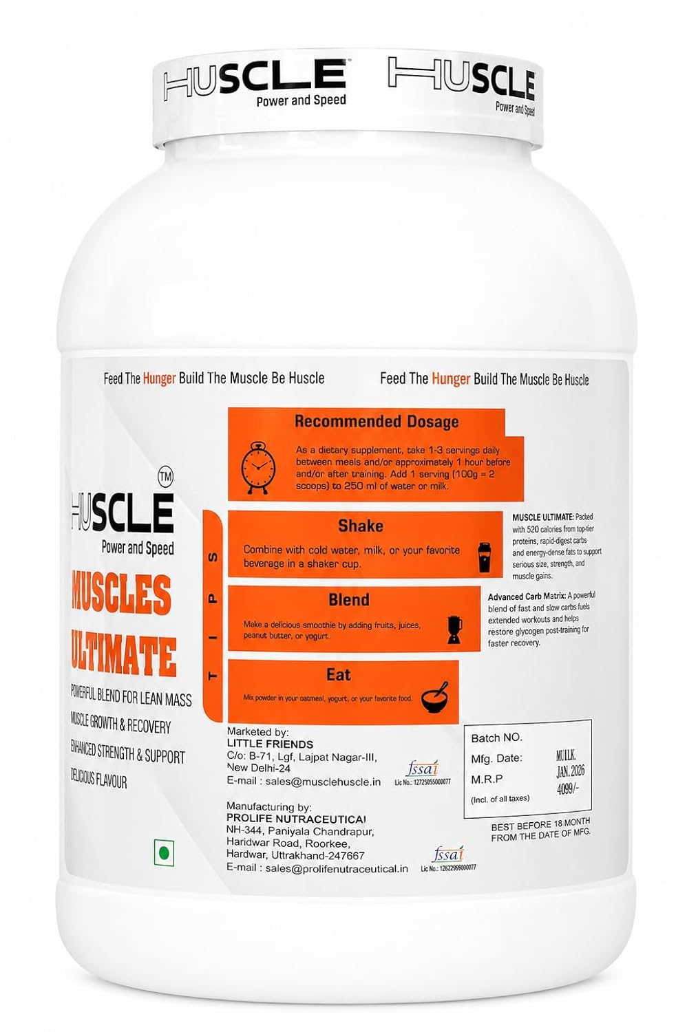 HUSCLE Muscles Ultimate is a powerful mass gainer - Image 2
