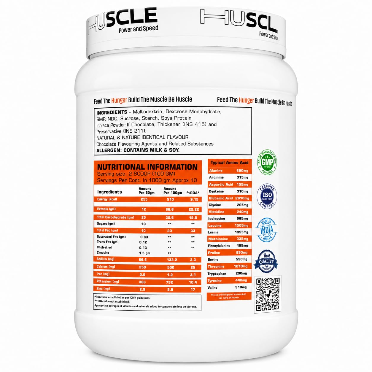 HUSCLE High Protein Gainer American Ice Cream Flavour | Nutrition Powder Beverage Mix | Protein and Carbohydrate Blend | 27 Servings | Supplement for Adults | 2.7kg Pack - Image 3