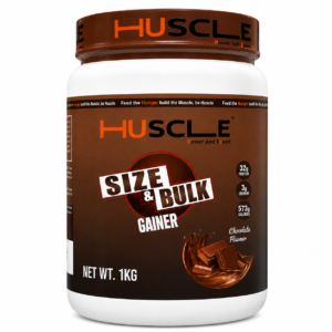 Huscle Size & Bulk Gainer for Muscle Growth & Strength Support (1KG, Size & Bulk Gainer)